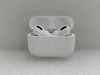 APPLE AIRPODS PRO (GEN 1) WITH MAGSAFE CHARGING CASE EARBUDS: MODEL NO A2084 A2083 A2190 (UNIT ONLY, MINOR COSMETIC IMPERFECTIONS) [JPTM126987] THIS PRODUCT IS FULLY FUNCTIONAL AND IS PART OF OUR PRE