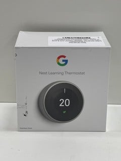 GOOGLE NEST LEARNING SMART THERMOSTAT (ORIGINAL RRP - £219) IN STAINLESS STEEL: MODEL NO A0103 (WITH BOX & ALL ACCESSORIES) [JPTM127062] (SEALED UNIT) THIS PRODUCT IS FULLY FUNCTIONAL AND IS PART OF