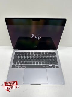 APPLE MACBOOK AIR (13-INCH, M3, 2024) 256GB LAPTOP (ORIGINAL RRP - £1099) IN SPACE GREY: MODEL NO A3113. APPLE M3 CHIP WITH 8-CORE CPU, 8-CORE GPU, 16-CORE NEURAL ENGINE, 8GB RAM, 13.6" SCREEN [JPTM1