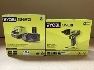 RYOBI 18V 4.0 AH ONE+ LITHIUM BATTERY AND CHARGER TO INCLUDE RYOBI ONE+ 18V CORDLESS IMPACT DRIVER: LOCATION - H8