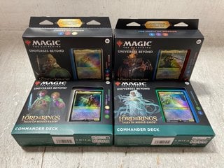 4 X ASSORTED MAGIC THE GATHERING THE LORD OF THE RING COMMANDER CARD DECK PACKS: LOCATION - H8