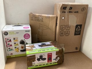 4 X ASSORTED ITEMS TO INCLUDE DELONGHI DOLCE GUSTO MINI ME COFFEE MACHINE STARTER KIT: LOCATION - H6