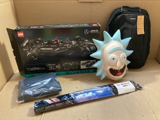 QTY OF ASSORTED ITEMS TO INCLUDE RICK AND MORTY FANCY DRESS MASK , BOSCH WIPER BLADE: LOCATION - H3