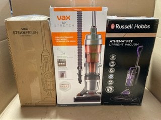 3 X ASSORTED HOUSE HOLD ITEMS TO INCLUDE VAX AIR STRETCH UPRIGHT VACUUM CLEANER: LOCATION - H2