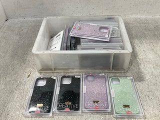 QTY OF CASE PARTNER SEQUIN COVERED PATTERNED HARDSHELL PHONE CASES FOR VARIOUS PHONE MODELS IN VARIOUS COLOURS: LOCATION - E5