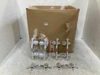 BOX OF LARGE PLASTIC SILVER DRAWER HANDLES: LOCATION - G13