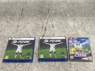 2 X PLAYSTATION 5 FC25 CONSOLE GAMES (PEGI 3+) TO INCLUDE NINTENDO SWITCH THE LEGEND OF ZELDA ECHOES OF WISDOM CONSOLE (PEGI 7+), ALL SEALED): LOCATION - E6