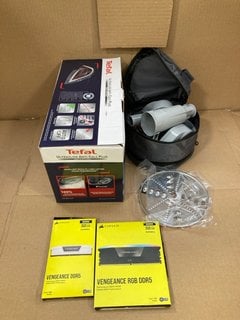 QTY OF ASSORTED ITEMS TO INCLUDE TEFAL ULTRAGLIDE ANTI - CALC PLUS IRON: LOCATION - E7