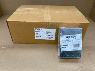 BOX OF DETA 47MM 2 GANG FLUSH METAL BOXES: LOCATION - E9