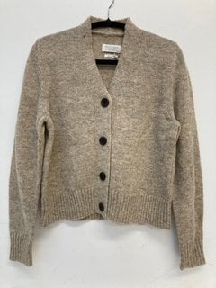 TOAST WOMENS V NECK WOOL NEAT CARDIGAN IN OATMEAL SIZE: M - RRP - £155: LOCATION - E0