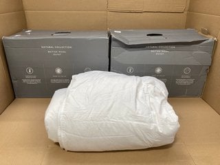 3 X ASSORTED SIZE JOHN LEWIS AND PARTNERS BED DUVETS IN WHITE: LOCATION - E9