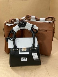 3 X ASSORTED JONES BOOT MAKERS WOMENS BAGS TO INCLUDE WHIMSY LEATHER SMALL HANDBAG IN BLACK - COMBINED RRP - £267: LOCATION - E16