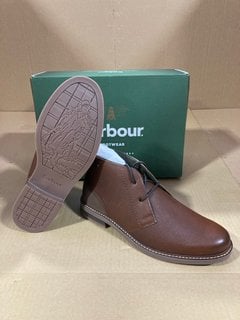 BARBOUR MENS FORMAL READ HEAD LACE UP SHOES IN DARK BROWN SIZE: 9 - RRP - £129: LOCATION - E18