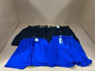 4 X KLASS WOMENS HIGH WAIST LOOSE FIT TROUSERS IN ROYAL BLUE AND BLACK IN VARIOUS SIZES: LOCATION - E18