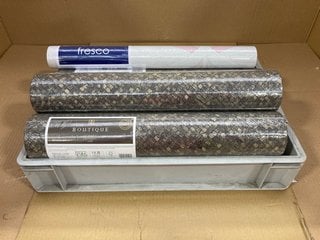 BOX OF ASSORTED FRESCO AND BOUTIQUE PATTERNED WALL PAPER ROLLS: LOCATION - F17