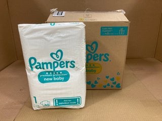 BOX OF PAMPERS NEW BABY NAPPIES: LOCATION - F16