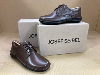 2 X JOSEF SEIBEL MENS NEW ANVERS LEATHER LACE UP SHOES IN BROWN SIZE: 41 AND 44 EU: LOCATION - F16