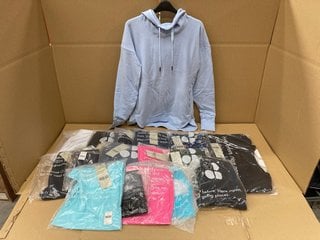 QTY OF ASSORTED SWEATY BETTY WOMENS CLOTHING ITEMS TO INCLUDE ESCAPE LUXE FLEECE HOODY IN BREEZE BLUE SIZE: XXS: LOCATION - F15