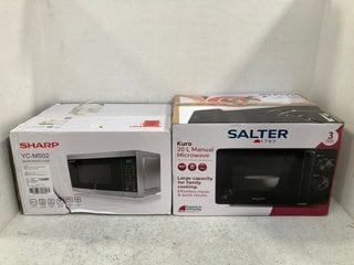 2 X ASSORTED SALTER AND SHARP MICROWAVE/MICROWAVE OVEN: LOCATION - F12