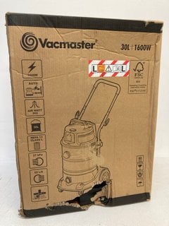 VACMASTER 30L 1600W WET AND DRY VACUUM CLEANER - RRP - £129: LOCATION - E1