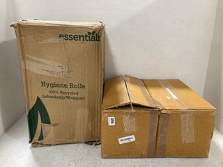 2 X ASSORTED ITEMS TO INCLUDE BOX OF LARGE HYGIENE WHITE ROLLS: LOCATION - F11