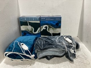 4 X ASSORTED HEATED THROWS AND PONCHO: LOCATION - F6