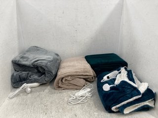 4 X ASSORTED HEATED THROWS: LOCATION - F5