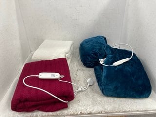 4 X ASSORTED HEATED THROWS: LOCATION - F5