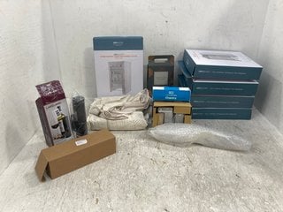 QTY OF ASSORTED ITEMS TO INCLUDE RECHARGEABLE WINE OPENER , AROMA HOME MICROWAVEABLE BODY WRAP: LOCATION - F5