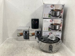 5 X ASSORTED KITCHEN ITEMS TO INCLUDE 2 X RICE COOKERS , 3 X 1.5L SLOW COOKERS: LOCATION - F5