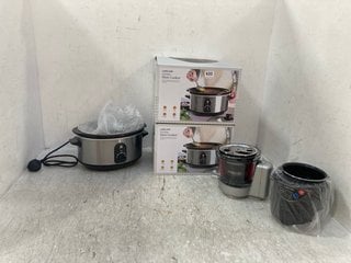 4 X ASSORTED KITCHEN APPLIANCES TO INCLUDE 2 X 3.5L SLOW COOKERS , RICE COOKER: LOCATION - F2