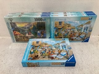 5 X ASSORTED RAVENSBURGER ANTARCTICA AND A FISHERMAN'S LIFE 1000 PIECE PUZZLES (SEALED): LOCATION - E2