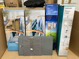 QTY OF ASSORTED HOUSE HOLD ITEMS TO INCLUDE 3 X BATHROOM SHOWER CADDIES: LOCATION - G2