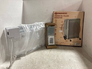 2 X ASSORTED ITEMS TO INCLUDE DAEWOO 2500W OIL FILLED RADIATOR: LOCATION - G3