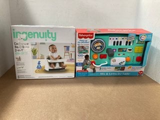 FISHER PRICE MIX AND LEARN DJ TABLE TO INCLUDE INGENUITY CASHMERE 2 IN 1 BABY BASE: LOCATION - G9