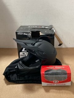 ZORAX ZOR - X309 PROTECTIVE MOTORCYCLE HELMET IN MATTE BLACK SIZE: L: LOCATION - H18