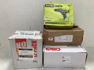 4 X ASSORTED ITEMS TO INCLUDE RYOBI 18V PERCUSSION DRILL: LOCATION - E3