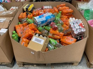 (COLLECTION ONLY) PALLET OF DRINK ITEMS TO INCLUDE 900ML LUCOZADE ENERGY DRINKS IN APPLE BLAST FLAVOUR - BBE 10/2024: LOCATION - B3