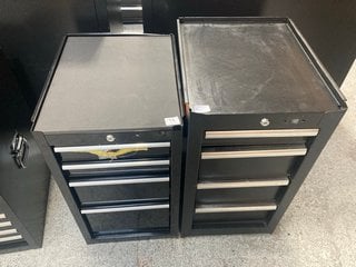 4 DRAWER SLIM BLACK METAL TOOL BOX TO INCLUDE 4 DRAWER BLACK METAL TOOL BOX WITH DEEP DRAWERS: LOCATION - A2