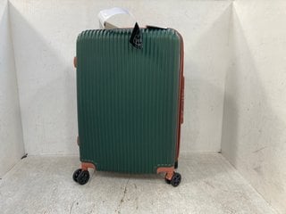 CALDARIUS TRAVEL SUITCASE IN DARK GREEN: LOCATION - D8