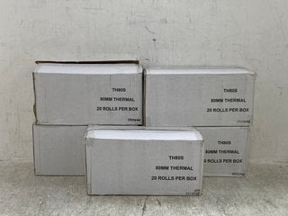 QTY OF 80MM WHITE TILL ROLL - 20 ROLLS PER BOX: LOCATION - D7