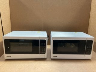 2 X TOSHIBA MM-EM20P MICROWAVE OVENS IN WHITE: LOCATION - A1