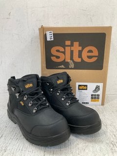 SITE ONYX WOMENS STEEL TOE CAP BOOTS IN BLACK - UK SIZE 8: LOCATION - D5