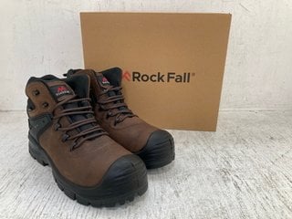 ROCK FALL MENS STEEL TOE CAP BOOTS IN BROWN - UK SIZE 11: LOCATION - D4