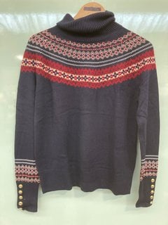 HOLLAND COOPER MENS WHISTLER ROLL NECK KNIT MULTI-COLOUR JUMPER - UK SIZE SMALL - RRP £129: LOCATION - D1