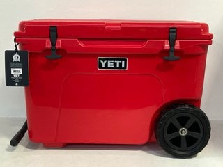 YETI TUNDRA 45 COOLER BOX IN RESCUE RED - RRP £300: LOCATION - FRONT BOOTH