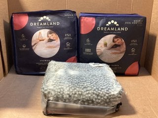 3 X DREAMLAND BEDDING ITEMS TO INCLUDE LUXURY FAUX WARMING THROW - SIZE: 120 x 160CM: LOCATION - A6