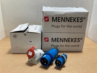 QTY OF MENNEKES ASSORTED SITE TRAILING PLUGS & SOCKETS TO INCLUDE 16A - 6H / 200-250V: LOCATION - A7