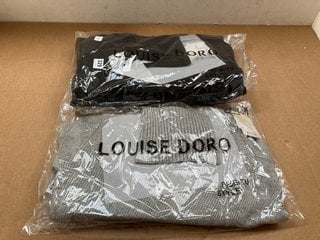 2 X LOUISE DORO TWO PIECE ROUND NECK JUMPERS AND DRESSES IN BLACK AND GREY - ONE SIZE - COMBINED RRP: £110.00: LOCATION - A8