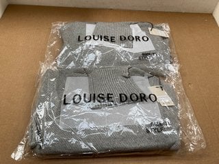 2 X LOUISE DORO TWO PIECE ROUND NECK JUMPERS AND DRESSES IN GREY - ONE SIZE - COMBINED RRP: £110.00: LOCATION - A8